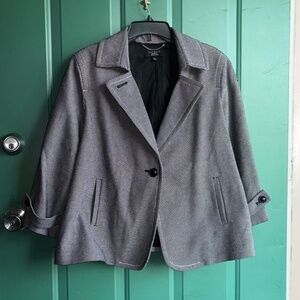 Talbots 18w petite black and white dress jacket blazer